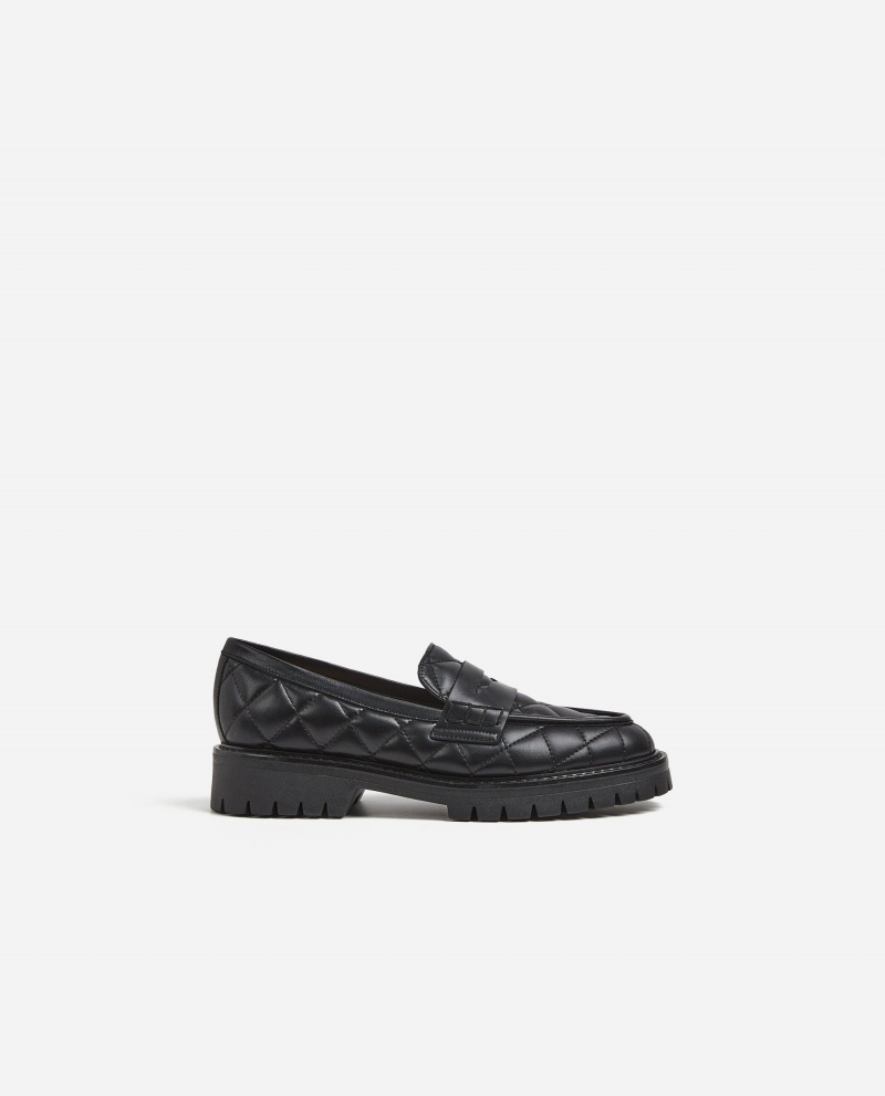 Black Shoes Flattered Signe Leather Loafers | TCAPQ53407