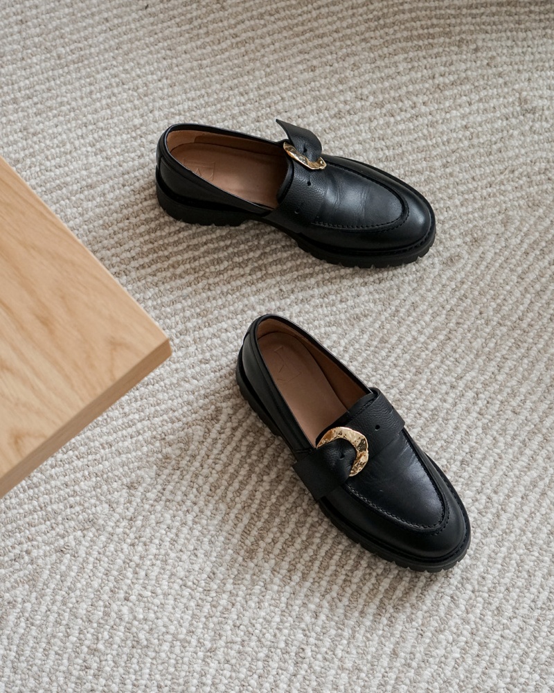 Black Shoes Flattered Stella Leather Loafers | CAJVR86163