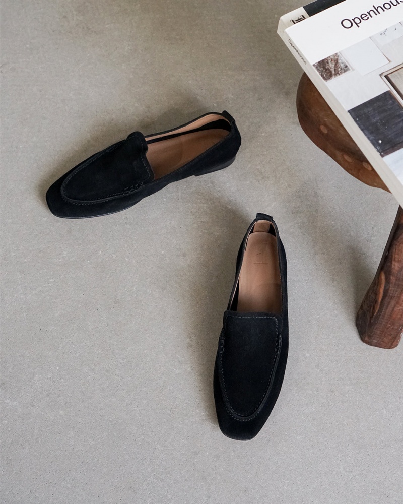 Black Shoes Flattered Vida Suede Loafers | TCAPQ59889