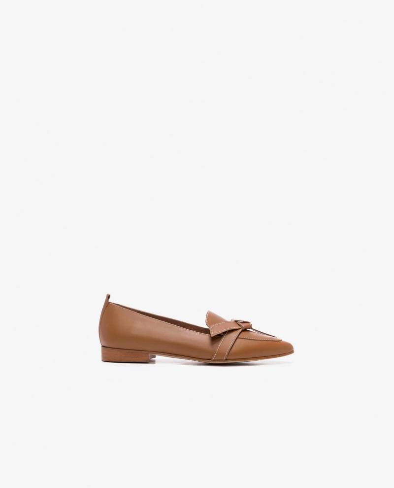 Brown Shoes Flattered Ally Cognac Leather Loafers | XCABH92549