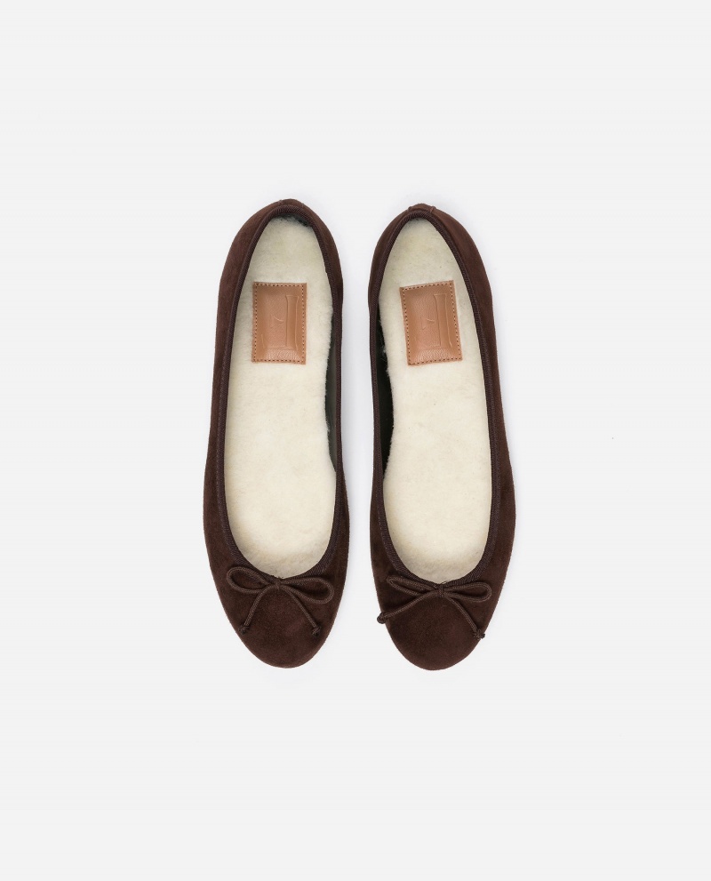 Brown Shoes Flattered Anna Suede Ballet Flats | SCANY68114