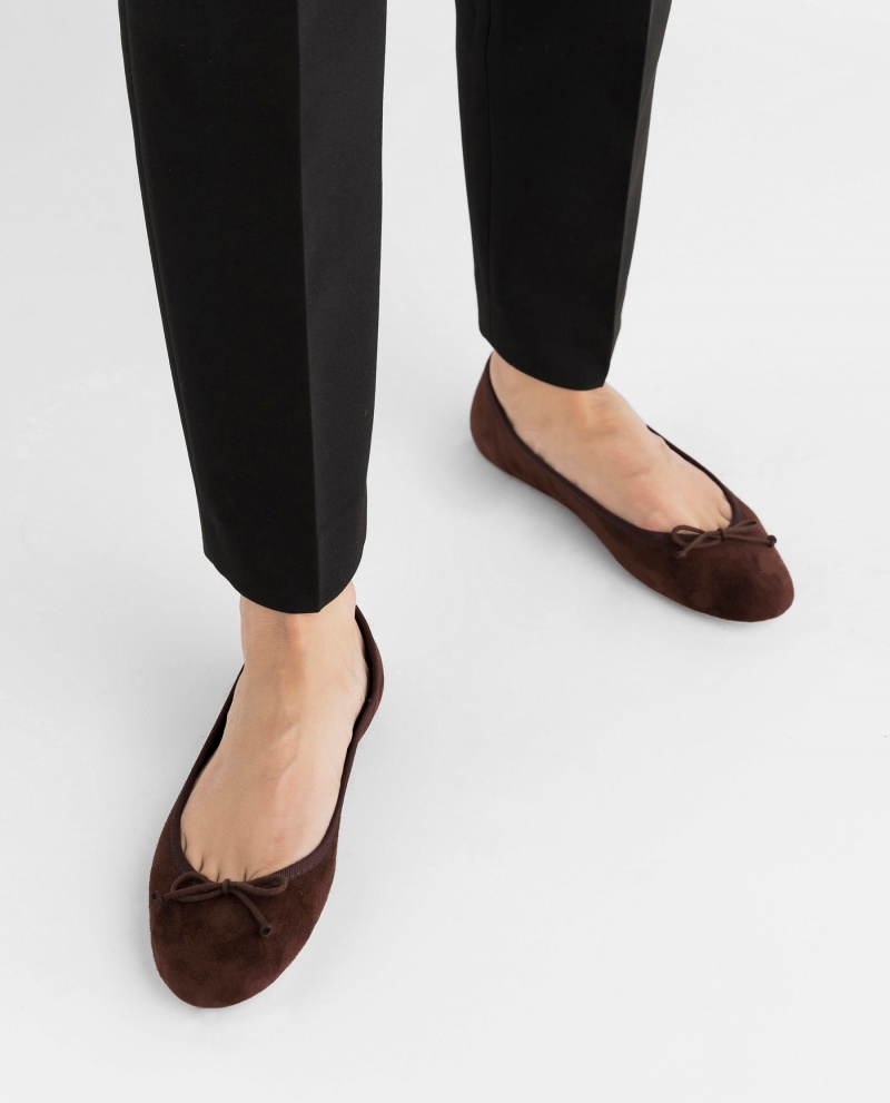 Brown Shoes Flattered Anna Suede Ballet Flats | SCANY68114