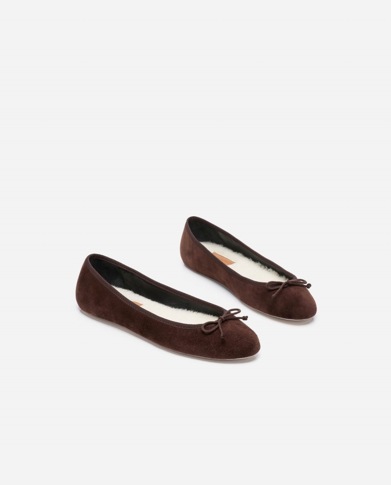 Brown Shoes Flattered Anna Suede Ballet Flats | SCANY68114