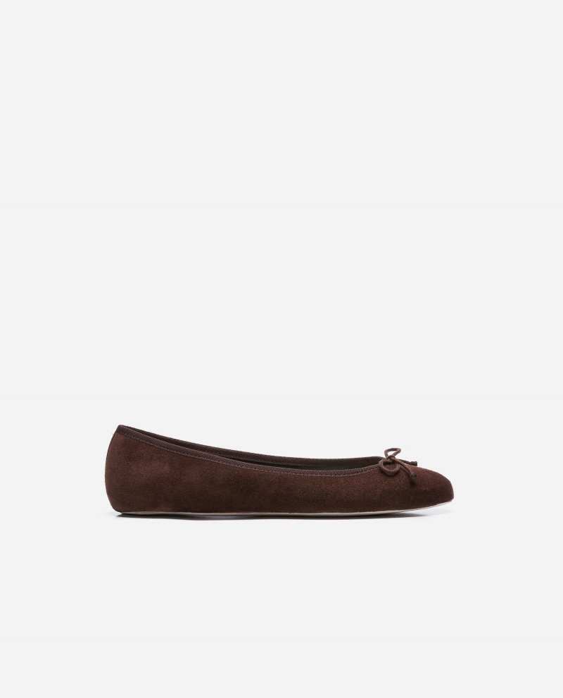 Brown Shoes Flattered Anna Suede Ballet Flats | SCANY68114