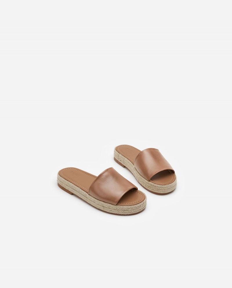 Brown Shoes Flattered Ellen Leather Sandals | CADFL75441