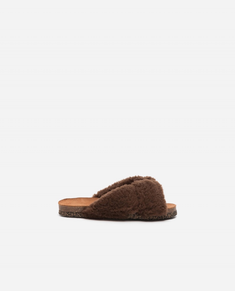 Brown Shoes Flattered Lou Teddy Sandals | CAXBR92497