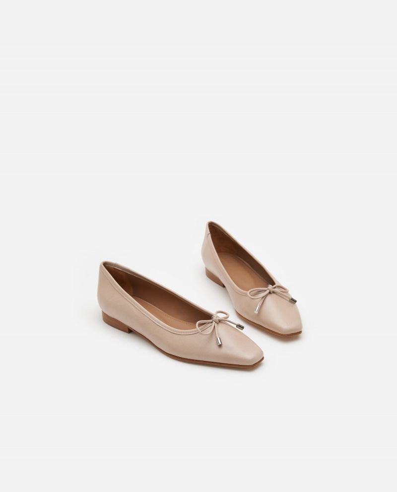 Brown Shoes Flattered Monica Leather Ballet Flats | ECAVG82594