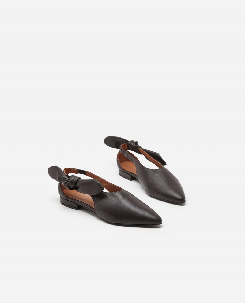 Brown Shoes Flattered Ulrica Leather Ballet Flats | TCAWZ96188