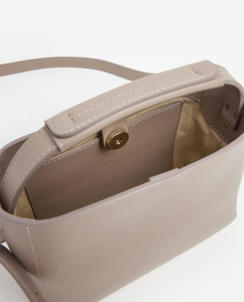 Grey Brown Accessories Flattered Hedda Mini Handbag Leather Bags | CAXMI49079