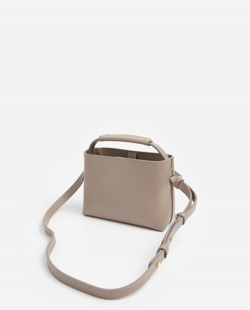 Grey Brown Accessories Flattered Hedda Mini Handbag Leather Bags | CAXMI49079