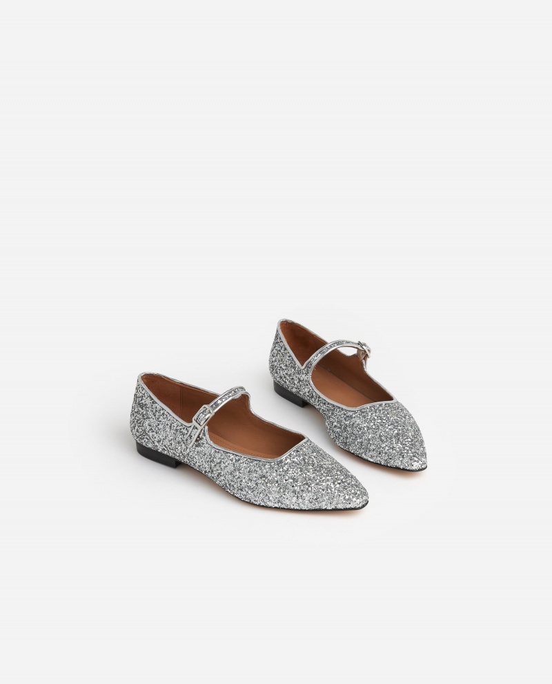 Silver Shoes Flattered Camila Textile Ballet Flats | CAQAV83520