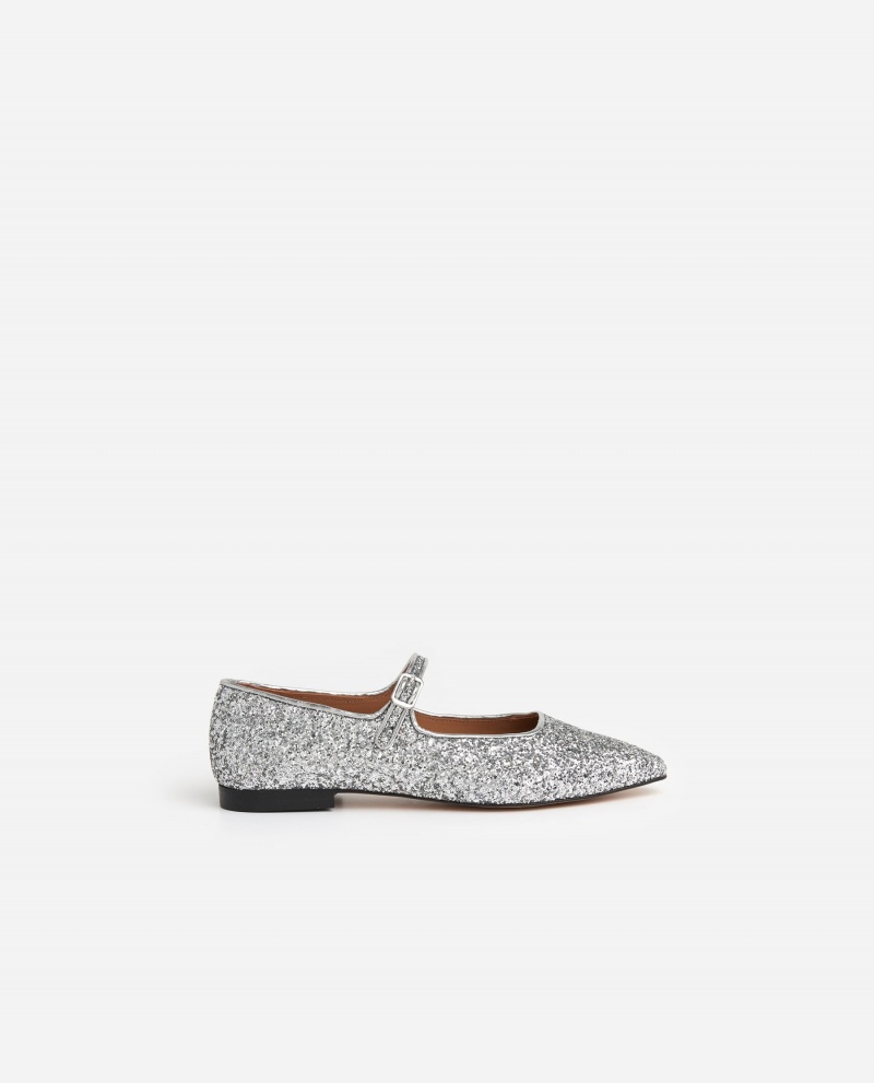 Silver Shoes Flattered Camila Textile Ballet Flats | CAQAV83520