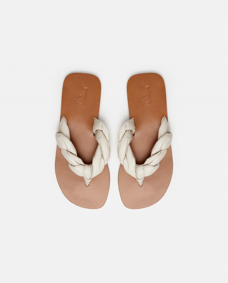 White Shoes Flattered Blanche Leather Sandals | UCATG24100