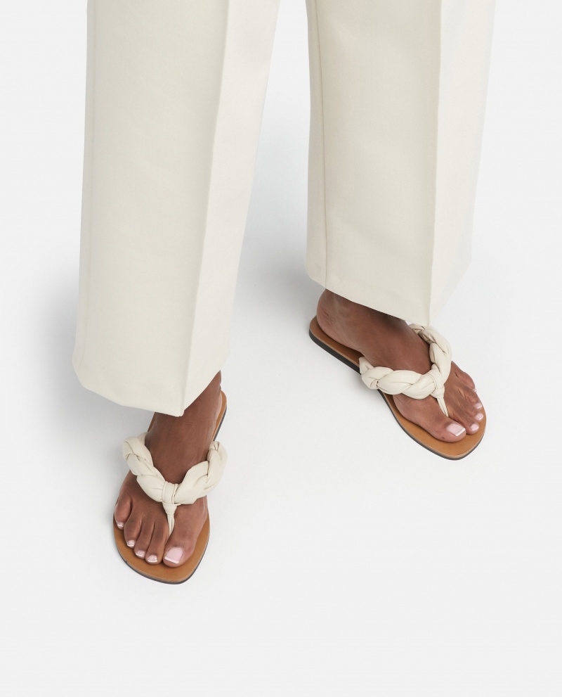 White Shoes Flattered Blanche Leather Sandals | UCATG24100