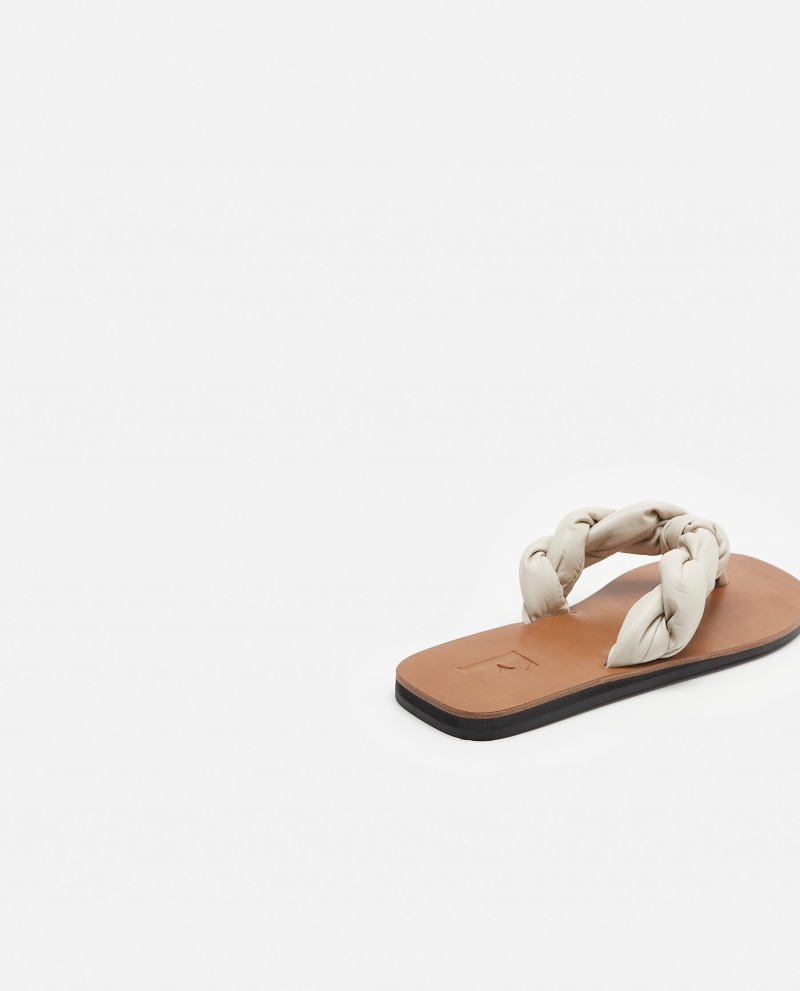 White Shoes Flattered Blanche Leather Sandals | UCATG24100