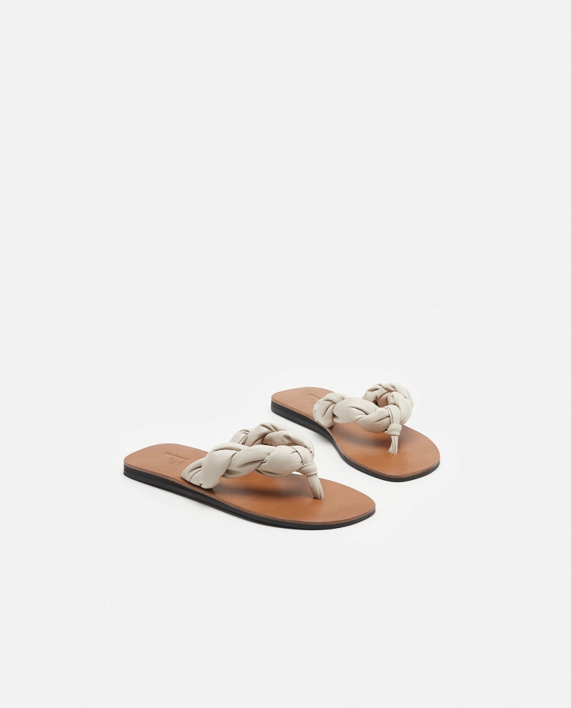 White Shoes Flattered Blanche Leather Sandals | UCATG24100