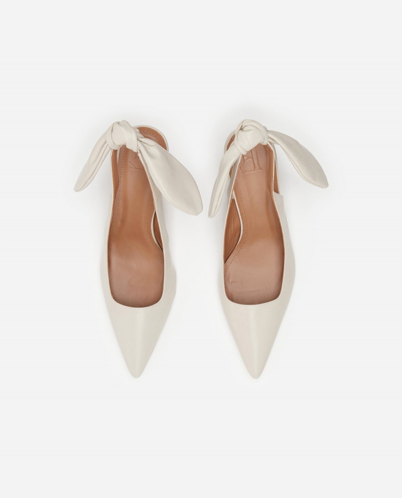 White Shoes Flattered Franchesca Leather Heels | CAICD41284