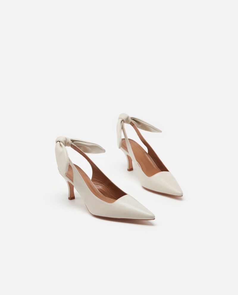 White Shoes Flattered Franchesca Leather Heels | CAICD41284