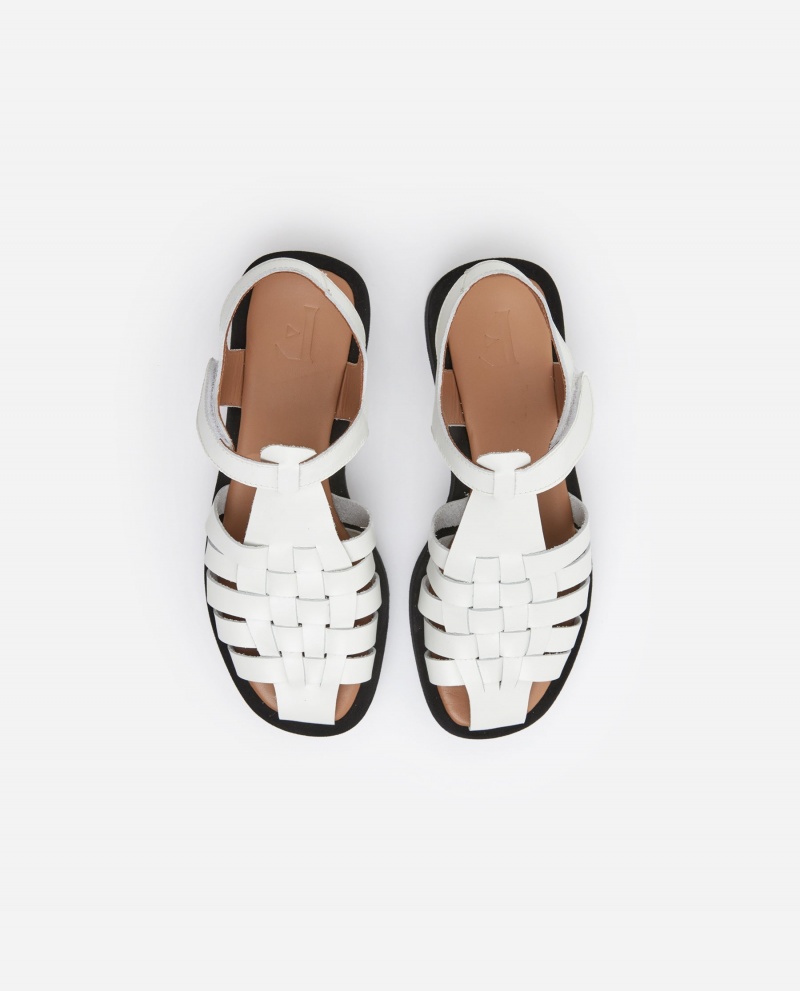 White Shoes Flattered Gigi Leather Sandals | CAJVR57931