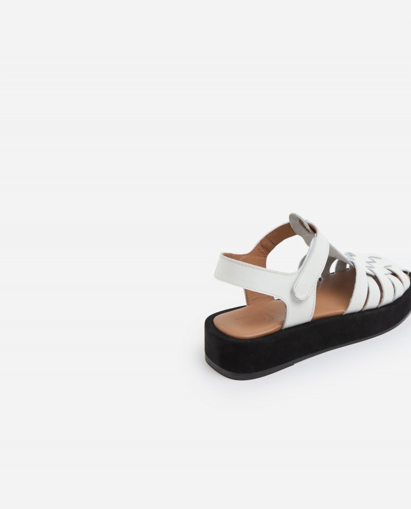 White Shoes Flattered Gigi Leather Sandals | CAJVR57931