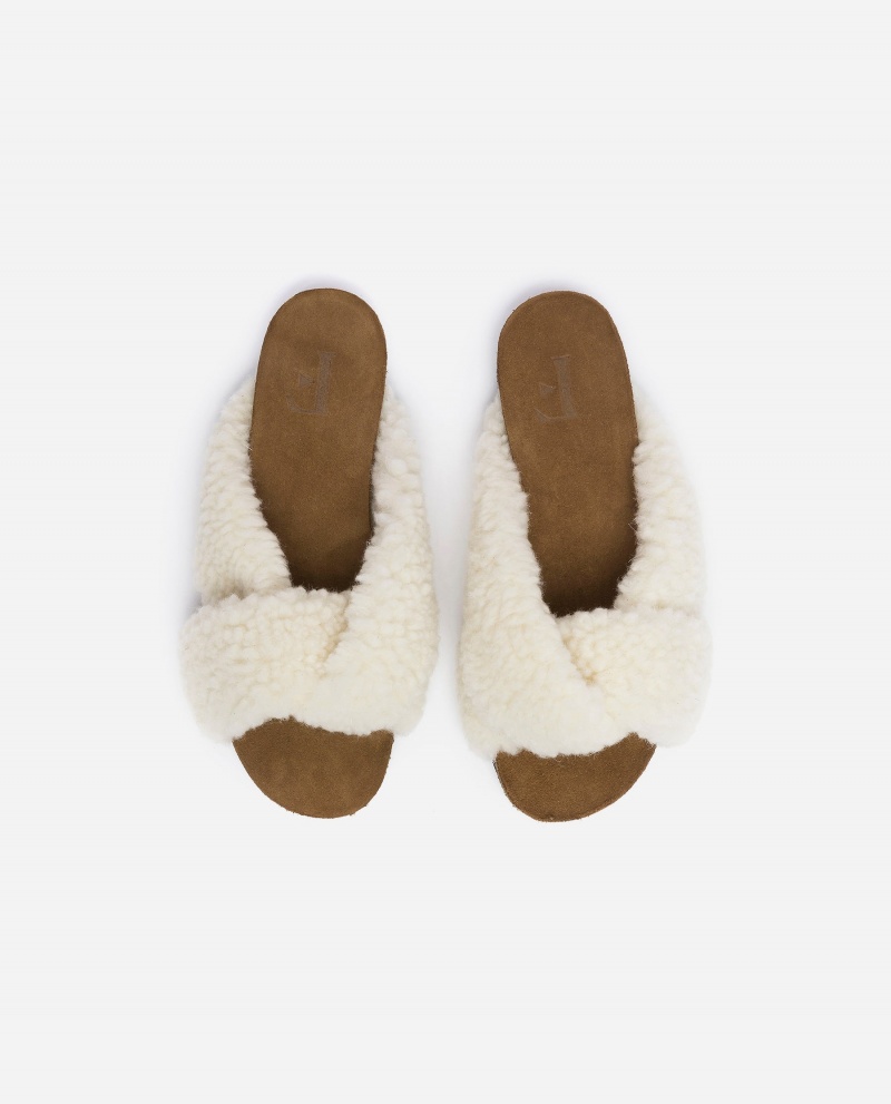 White Shoes Flattered Lou Teddy Sandals | GCAUC46739