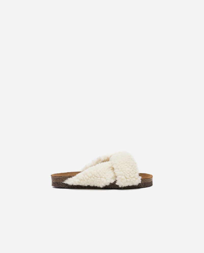 White Shoes Flattered Lou Teddy Sandals | GCAUC46739