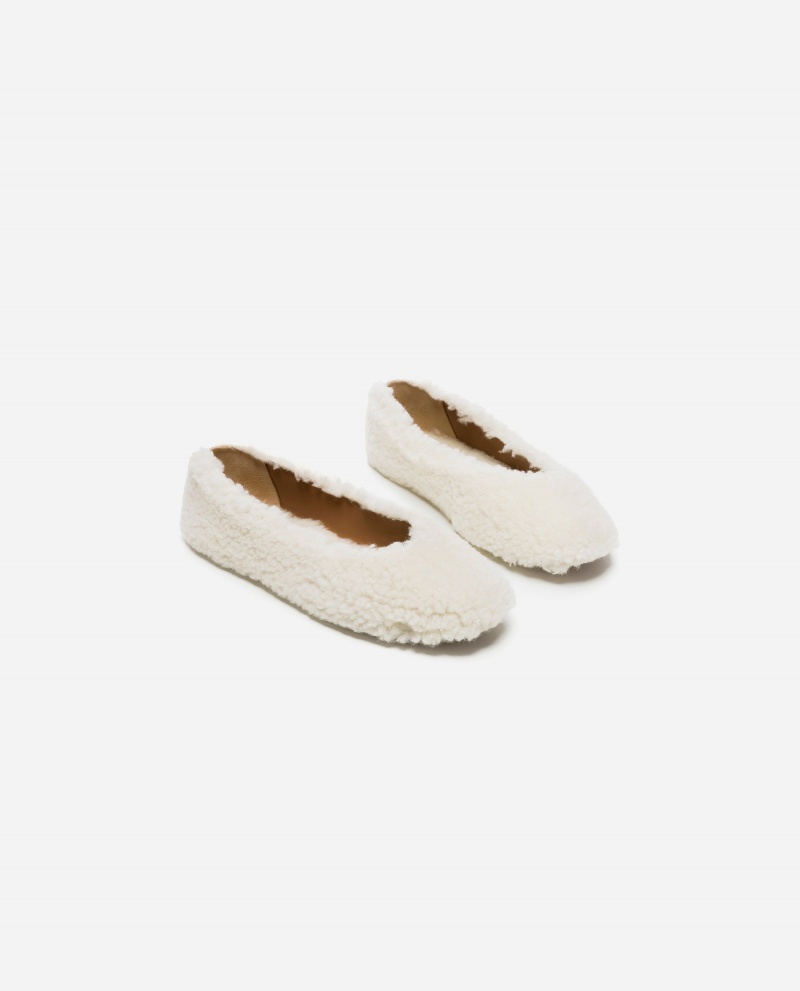 White Shoes Flattered Nina Teddy Indoor Shoes | SCAVO87052