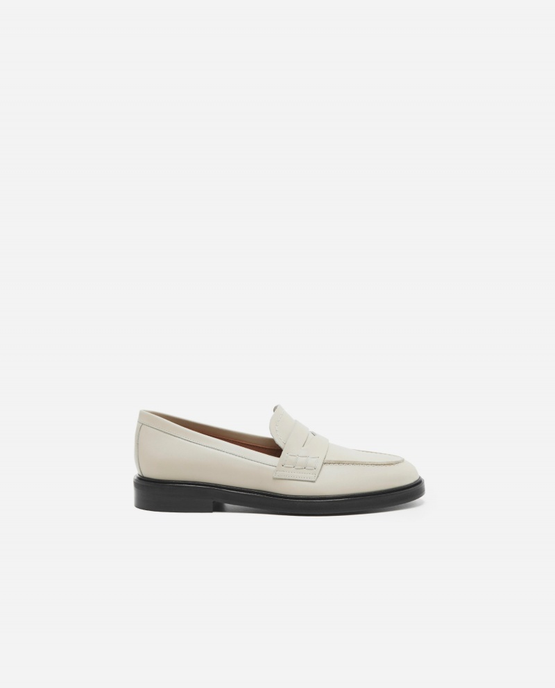 White Shoes Flattered Sara Leather Loafers | QCAWA97065